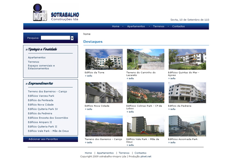 site com admin. / back-office - Sotrabalho e Imopro