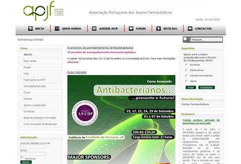 APJF - site com administra&ccedil;&atilde;o / back-office